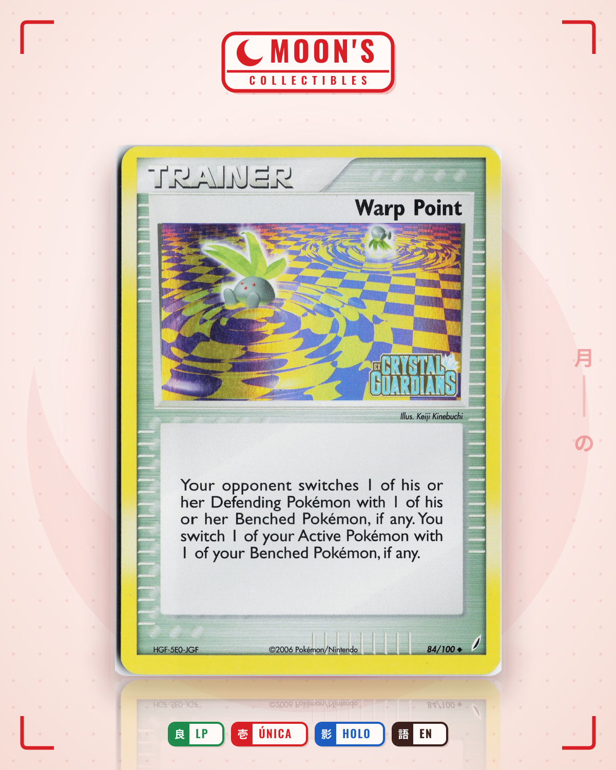 Carta Pokémon Warp Point · Crystal Guardians #84/100 (LP) — pieza única en Moon's Collectibles México