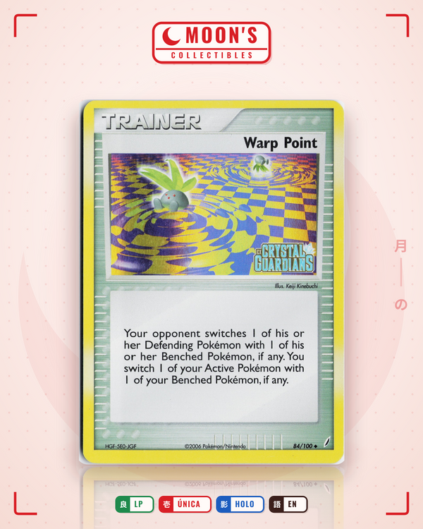 Carta Pokémon Warp Point · Crystal Guardians #84/100 (LP) — pieza única en Moon's Collectibles México