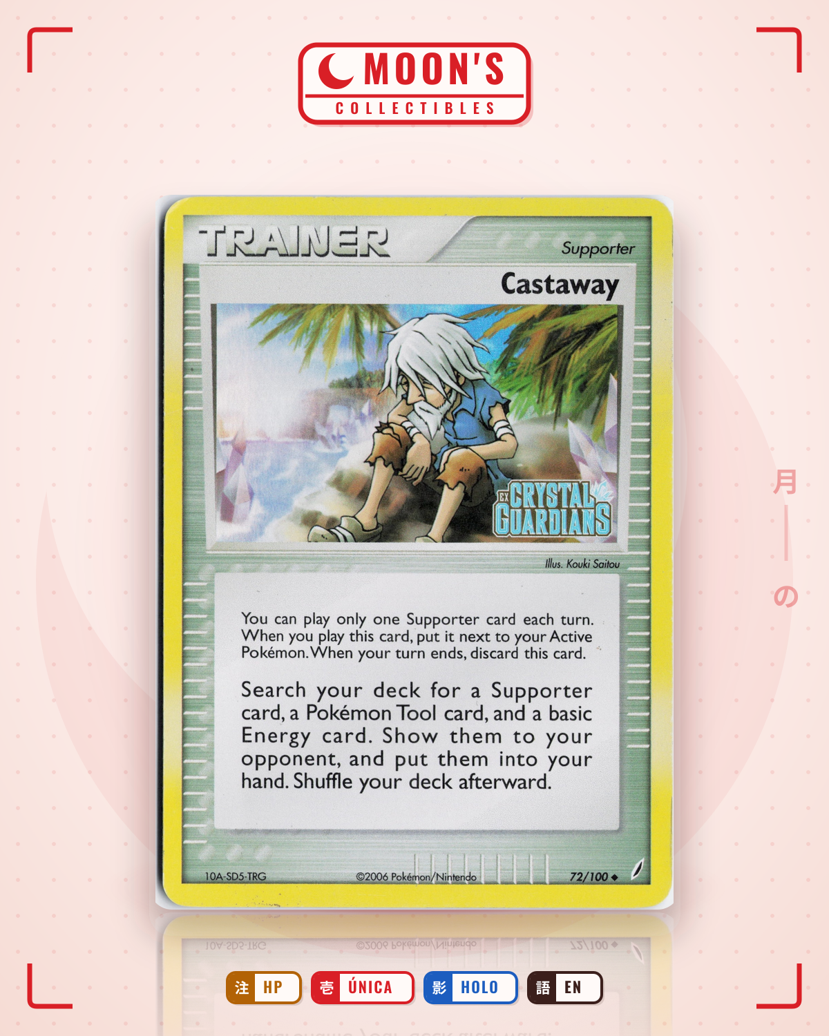 Carta Pokémon Castaway · Crystal Guardians #72/100 (HP) — pieza única en Moon's Collectibles México