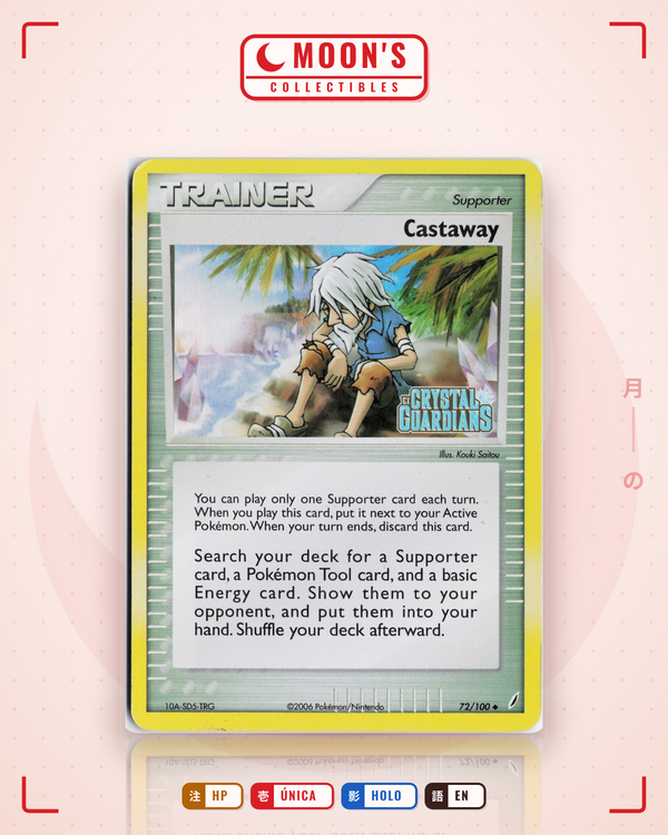 Carta Pokémon Castaway · Crystal Guardians #72/100 (HP) — pieza única en Moon's Collectibles México