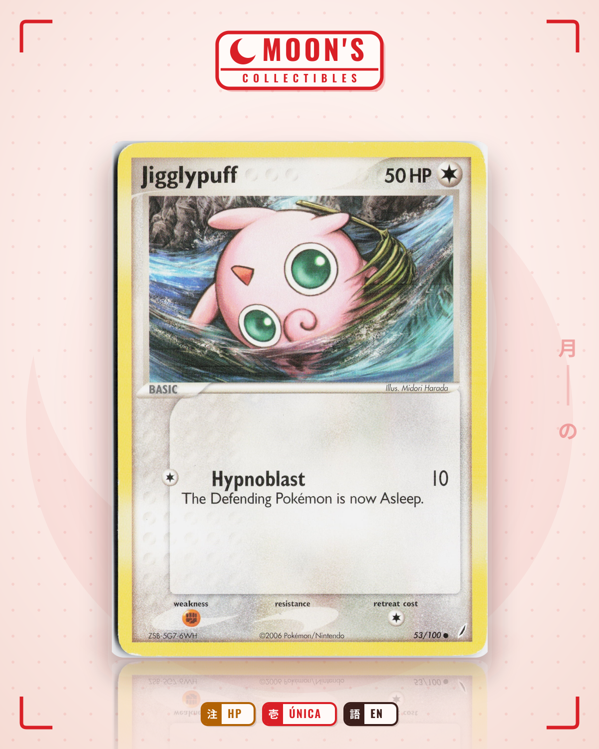 Carta Pokémon Jigglypuff · Crystal Guardians #53/100 (HP) — pieza única en Moon's Collectibles México