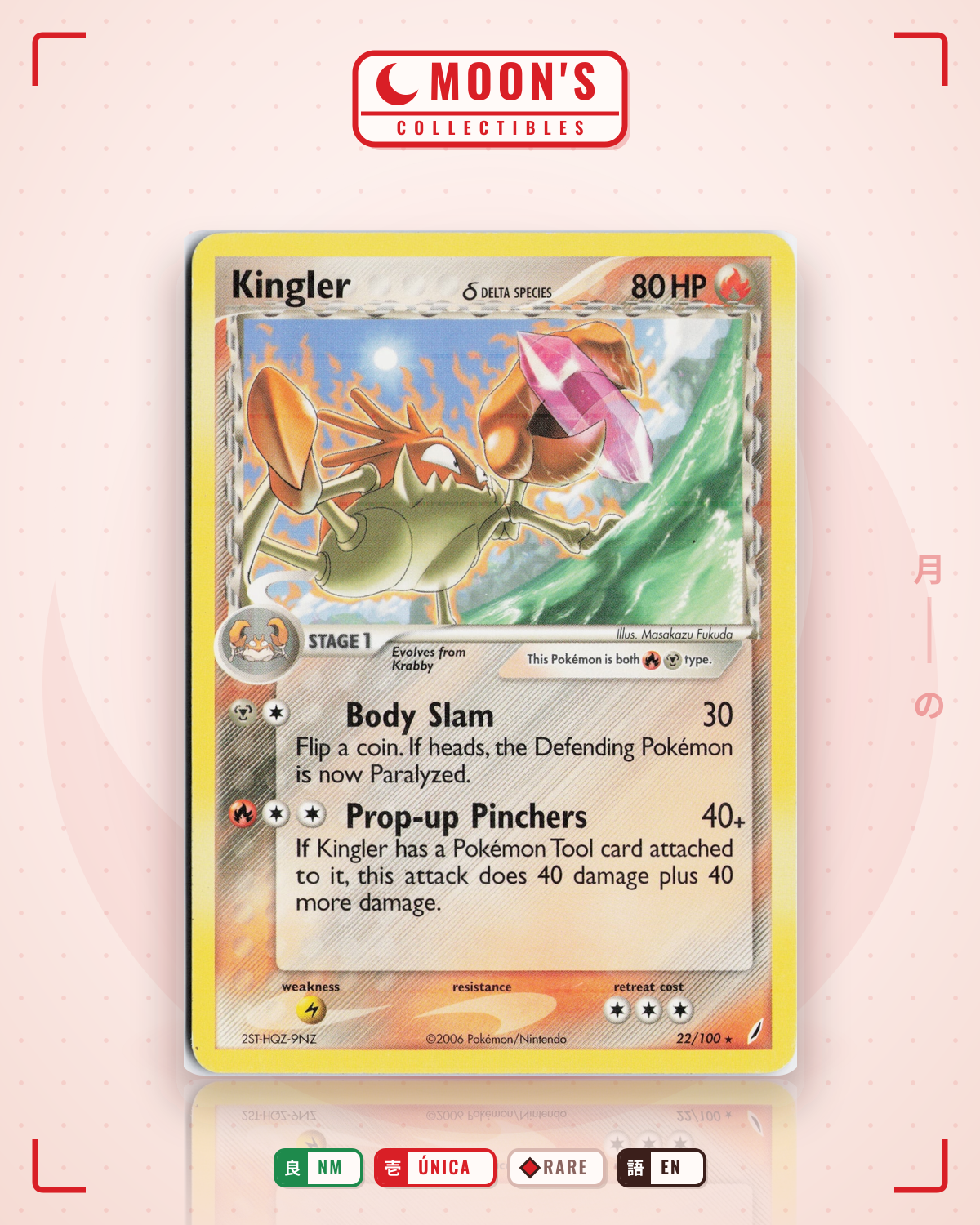 Carta Pokémon Kingler δ · Crystal Guardians #22/100 (NM) — pieza única en Moon's Collectibles México
