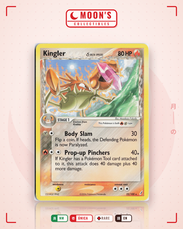 Carta Pokémon Kingler δ · Crystal Guardians #22/100 (NM) — pieza única en Moon's Collectibles México