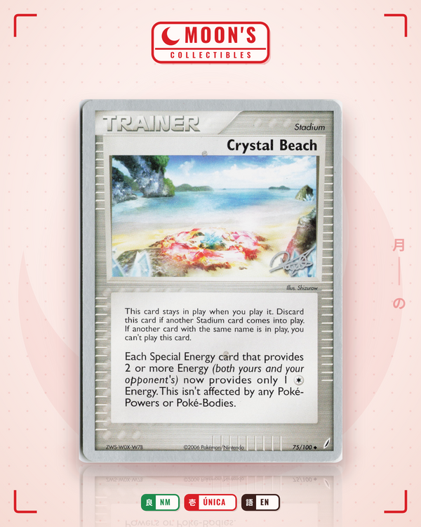 Carta Pokémon Crystal Beach · Crystal Guardians #75/100 (NM) — pieza única en Moon's Collectibles México