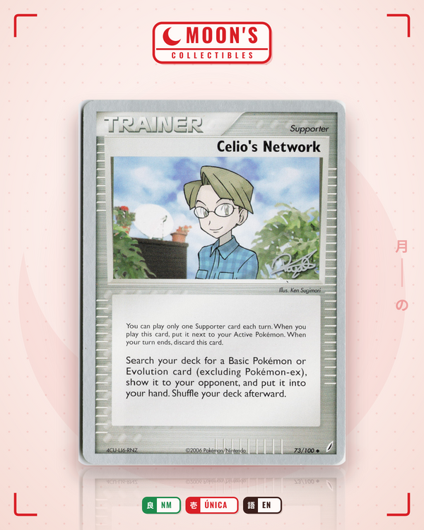 Carta Pokémon Celio's Network · Crystal Guardians #73/100 (NM) — pieza única en Moon's Collectibles México
