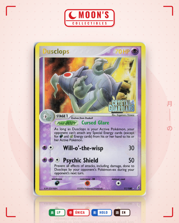 Carta Pokémon Dusclops · Crystal Guardians #17/100 (LP) — pieza única en Moon's Collectibles México