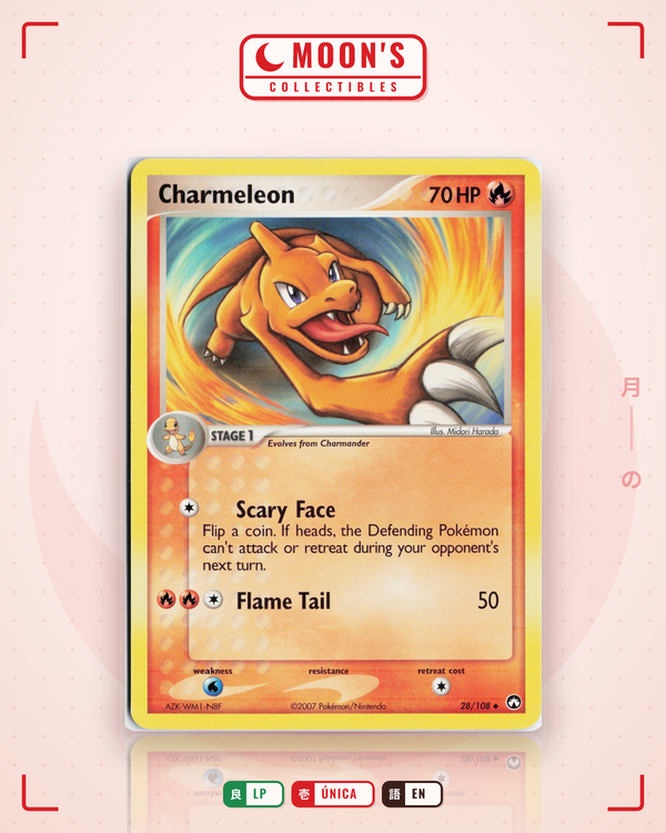 Carta Pokémon Charmeleon · Power Keepers #28/108 (LP) — pieza única en Moon's Collectibles México