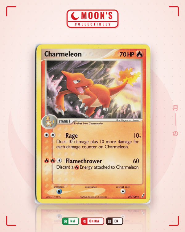 Carta Pokémon Charmeleon · Crystal Guardians #29/100 (NM) — pieza única en Moon's Collectibles México