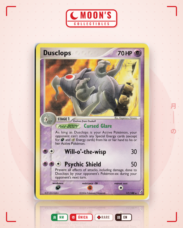 Carta Pokémon Dusclops · Crystal Guardians #17/100 (NM) — pieza única en Moon's Collectibles México