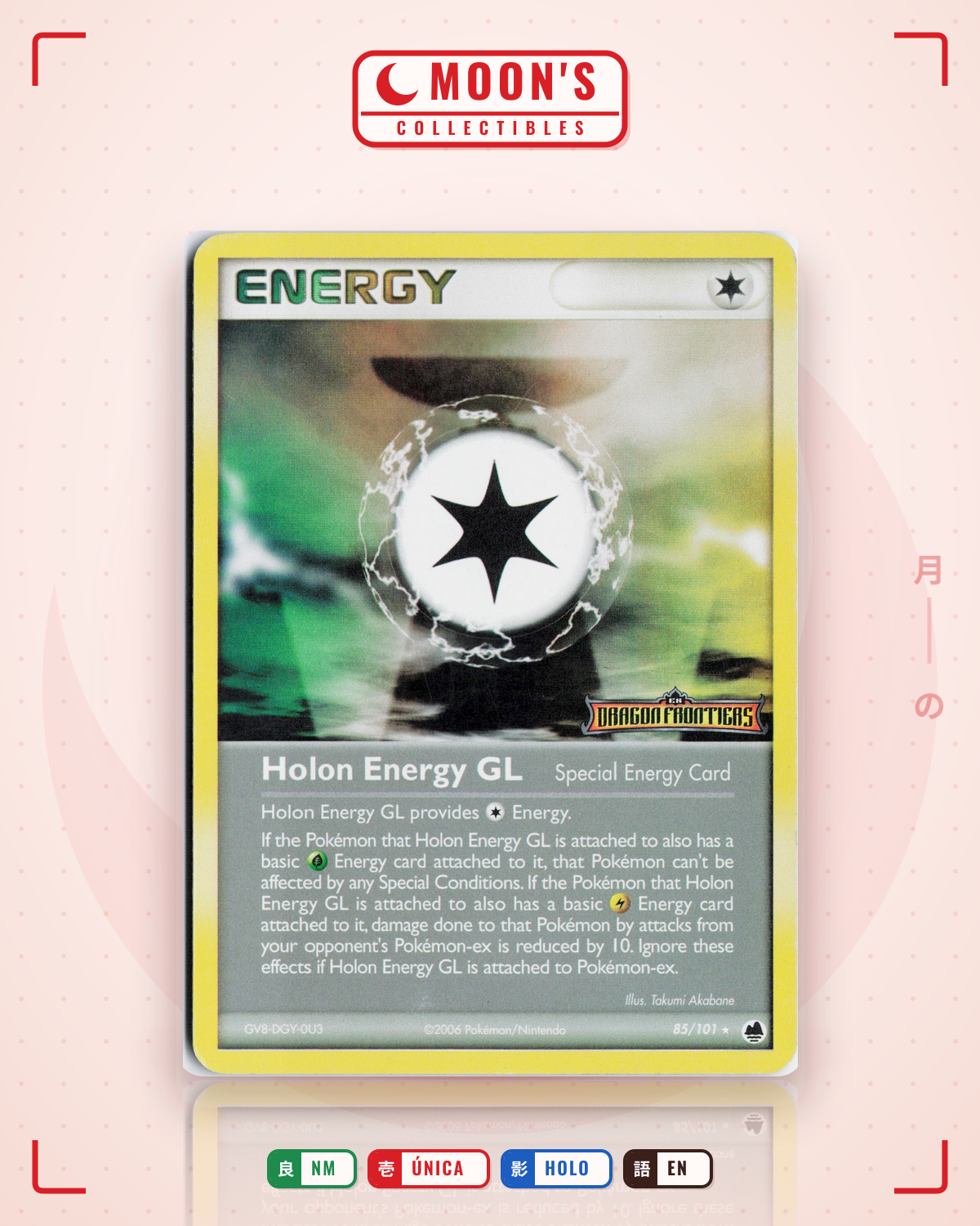 Carta Pokémon Holon Energy GL · Dragon Frontiers #85/101 (NM) — pieza única en Moon's Collectibles México