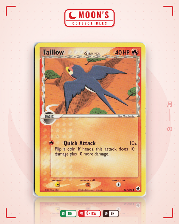 Carta Pokémon Taillow δ · Dragon Frontiers #66/101 (NM) — pieza única en Moon's Collectibles México