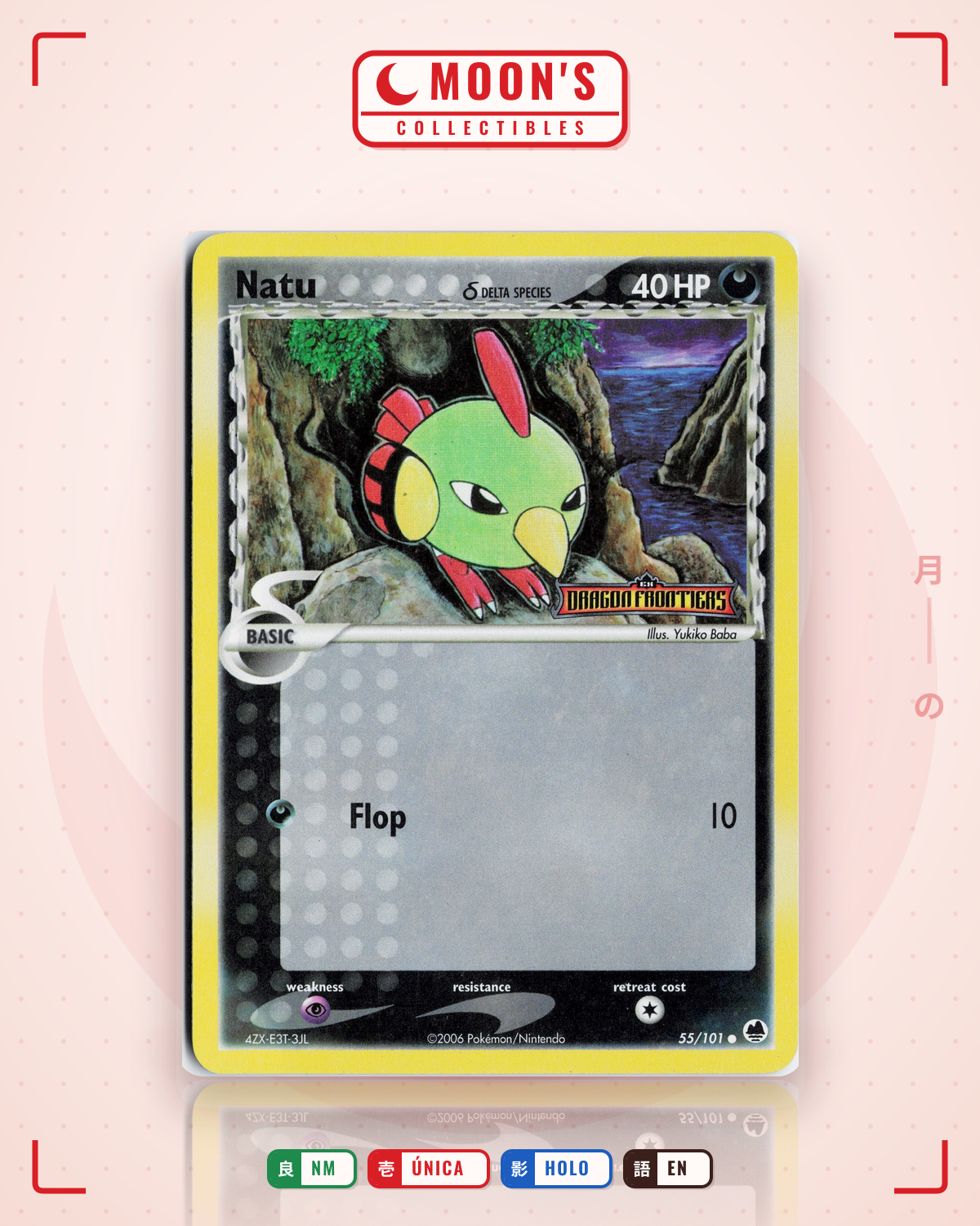 Carta Pokémon Natu δ · Dragon Frontiers #55/101 (NM) — pieza única en Moon's Collectibles México