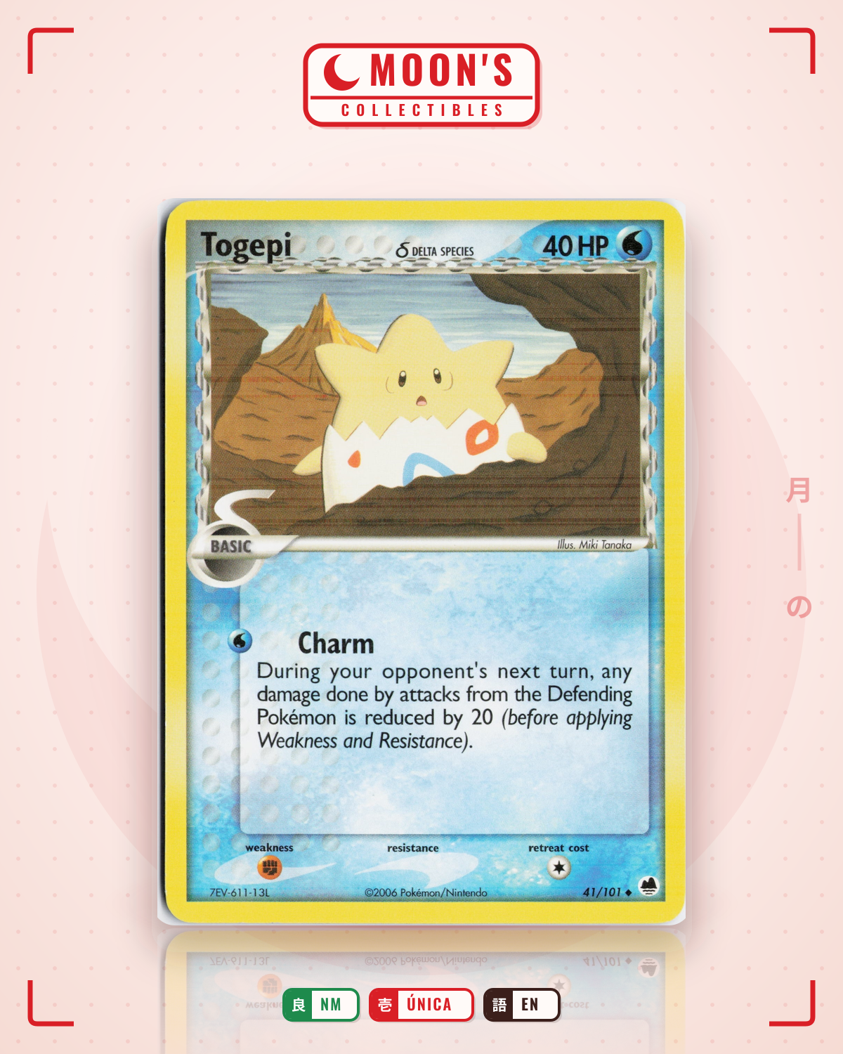 Carta Pokémon Togepi δ · Dragon Frontiers #41/101 (NM) — pieza única en Moon's Collectibles México