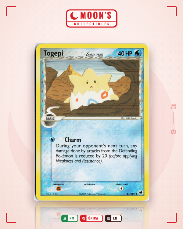 Carta Pokémon Togepi δ · Dragon Frontiers #41/101 (NM) — pieza única en Moon's Collectibles México