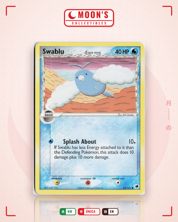 Carta Pokémon Swablu δ · Dragon Frontiers #65/101 (NM) — pieza única en Moon's Collectibles México