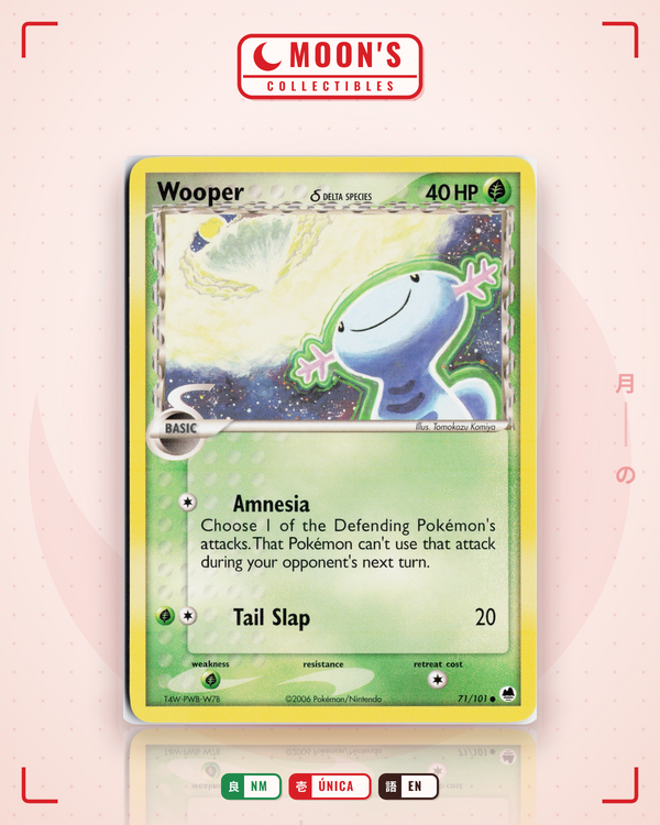 Carta Pokémon Wooper δ · Dragon Frontiers #71/101 (NM) — pieza única en Moon's Collectibles México