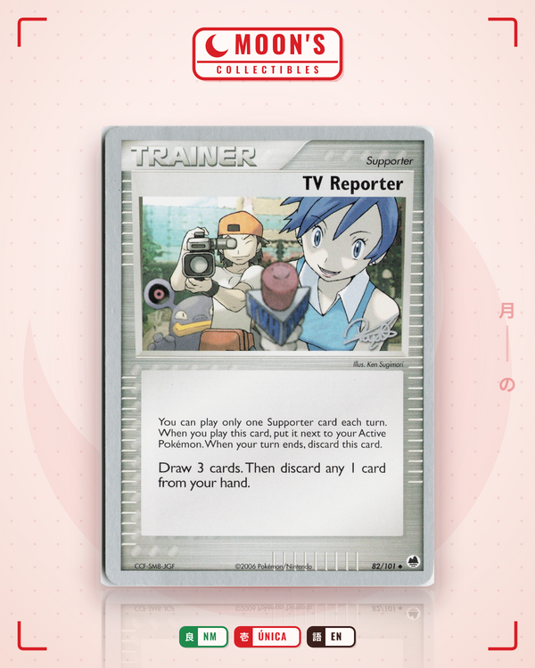 Carta Pokémon TV Reporter · Dragon Frontiers #82/101 (NM) — pieza única en Moon's Collectibles México