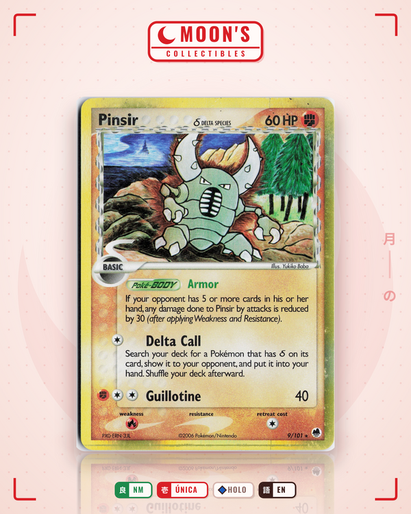 Carta Pokémon Pinsir δ · Dragon Frontiers #9/101 (NM) — pieza única en Moon's Collectibles México