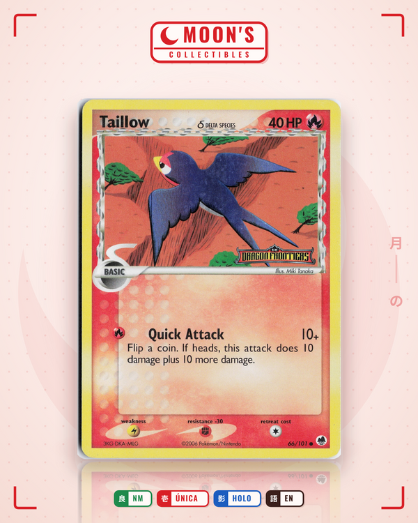 Carta Pokémon Taillow δ · Dragon Frontiers #66/101 (NM) — pieza única en Moon's Collectibles México