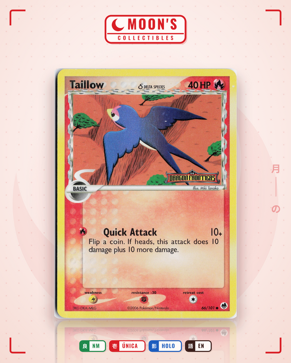 Carta Pokémon Taillow δ · Dragon Frontiers #66/101 (NM) — pieza única en Moon's Collectibles México