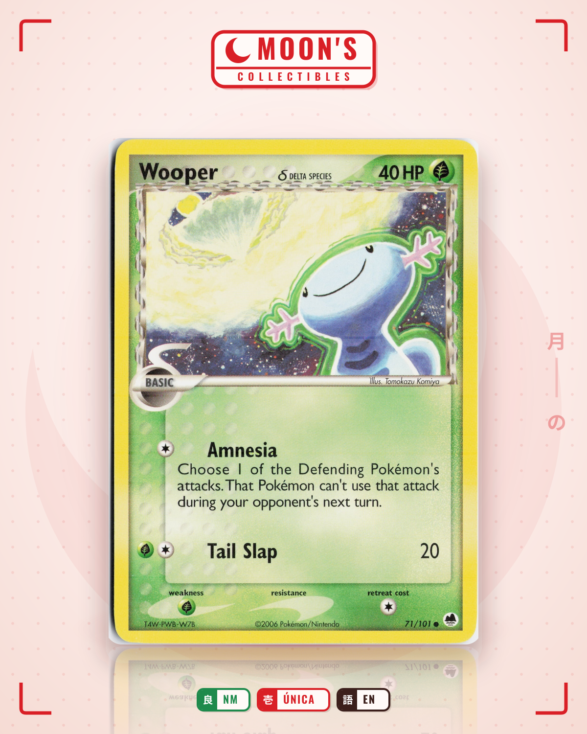 Carta Pokémon Wooper δ · Dragon Frontiers #71/101 (NM) — pieza única en Moon's Collectibles México