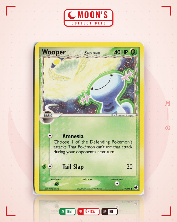 Carta Pokémon Wooper δ · Dragon Frontiers #71/101 (NM) — pieza única en Moon's Collectibles México