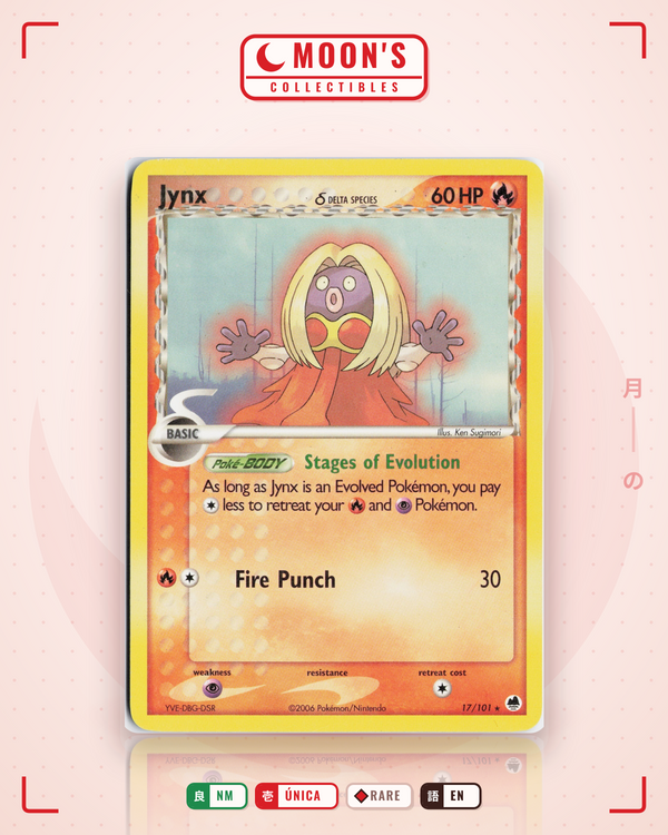 Carta Pokémon Jynx δ · Dragon Frontiers #17/101 (NM) — pieza única en Moon's Collectibles México
