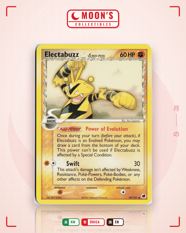 Carta Pokémon Electabuzz δ · Dragon Frontiers #29/101 (NM) — pieza única en Moon's Collectibles México