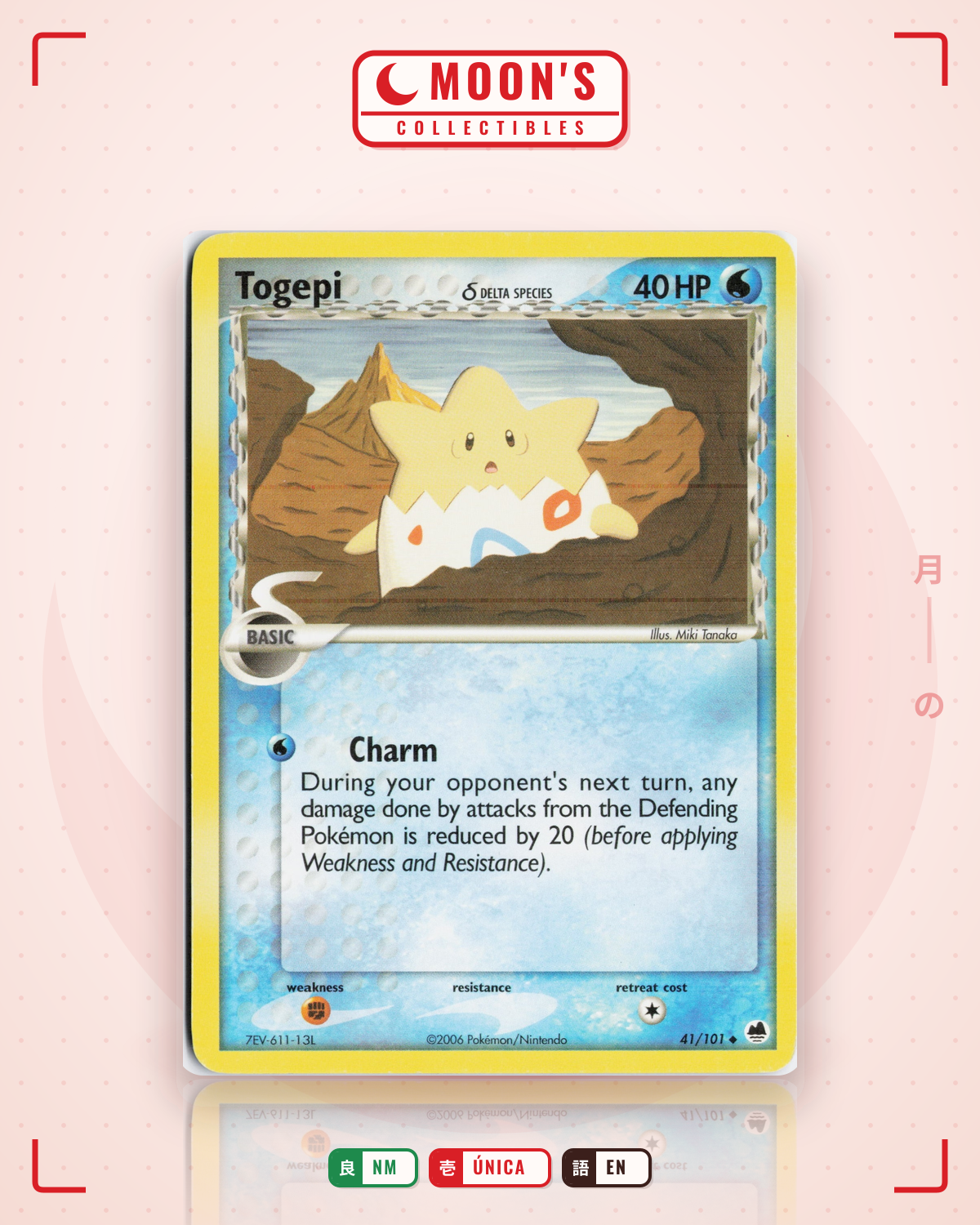 Carta Pokémon Togepi δ · Dragon Frontiers #41/101 (NM) — pieza única en Moon's Collectibles México