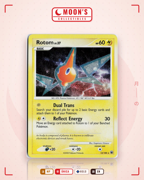 Carta Pokémon Rotom · Majestic Dawn #13/100 (MP) — pieza única en Moon's Collectibles México