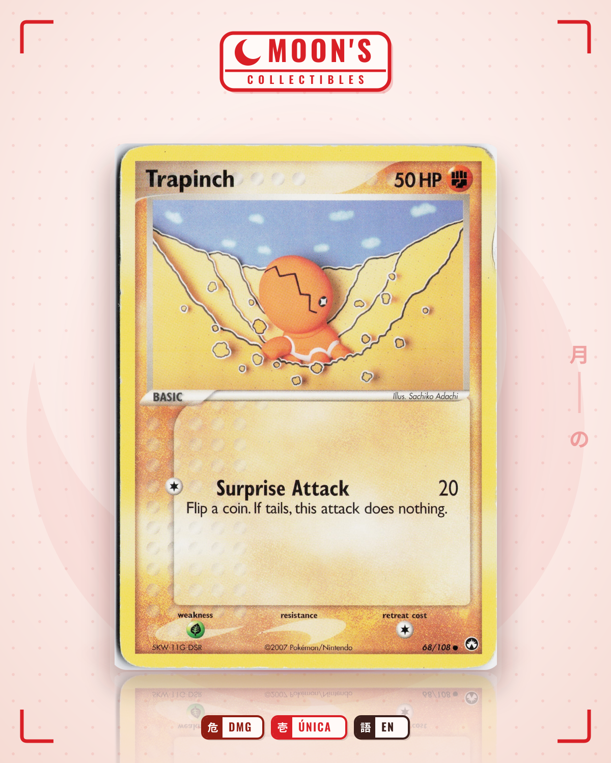 Carta Pokémon Trapinch · Power Keepers #68/108 (DMG) — pieza única en Moon's Collectibles México