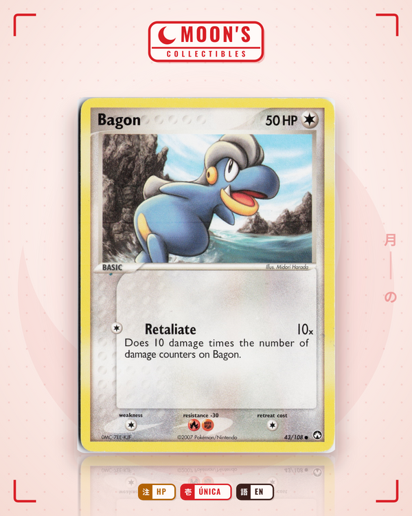 Carta Pokémon Bagon · Power Keepers #43/108 (HP) — pieza única en Moon's Collectibles México