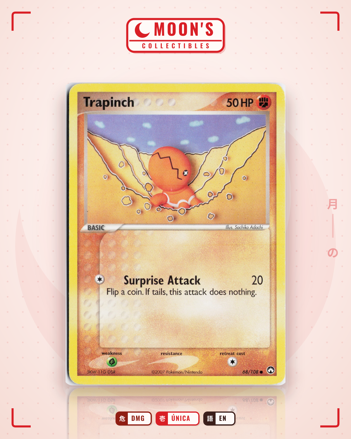 Carta Pokémon Trapinch · Power Keepers #68/108 (DMG) — pieza única en Moon's Collectibles México