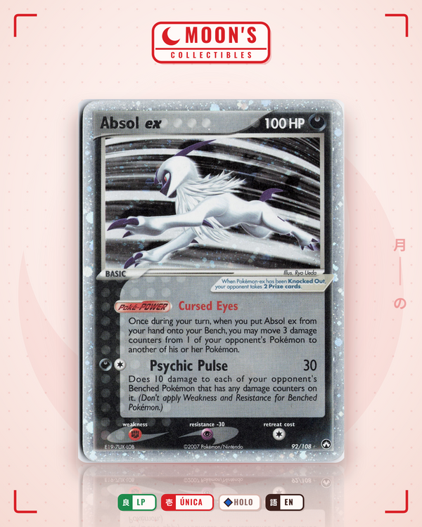Carta Pokémon Absol ex · Power Keepers #92/108 (LP) — pieza única en Moon's Collectibles México