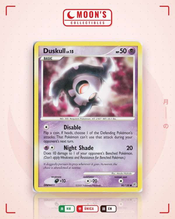Carta Pokémon Duskull · Diamond & Pearl #80/130 (NM) — pieza única en Moon's Collectibles México