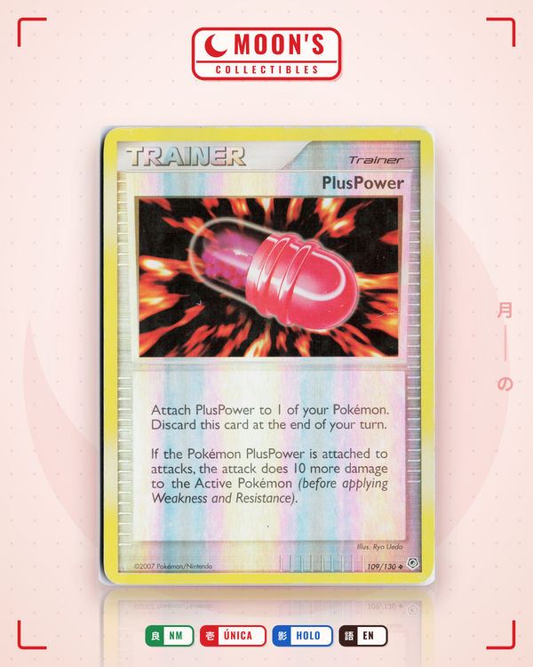 Carta Pokémon PlusPower · Diamond & Pearl #109/130 (NM) — pieza única en Moon's Collectibles México