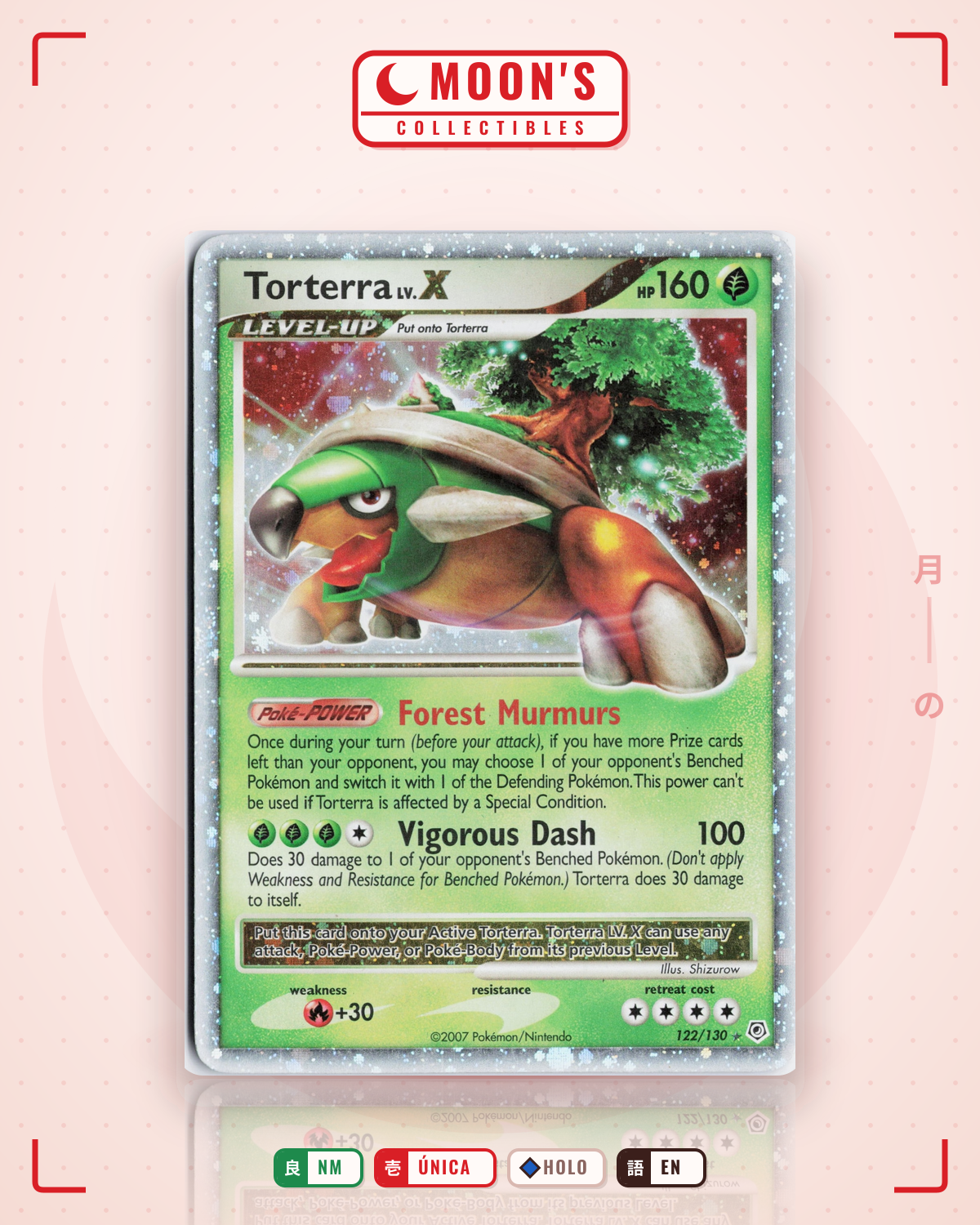 Carta Pokémon Torterra LV.X · Diamond & Pearl #122/130 (NM) — pieza única en Moon's Collectibles México