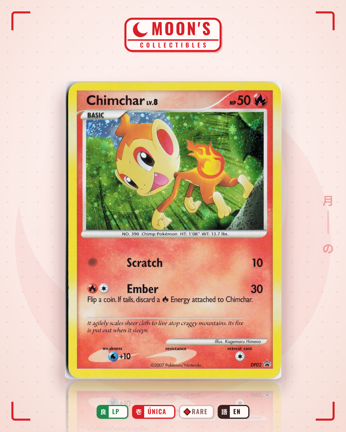Carta Pokémon Chimchar · DP Black Star Promos #DP02 (LP) — pieza única en Moon's Collectibles México