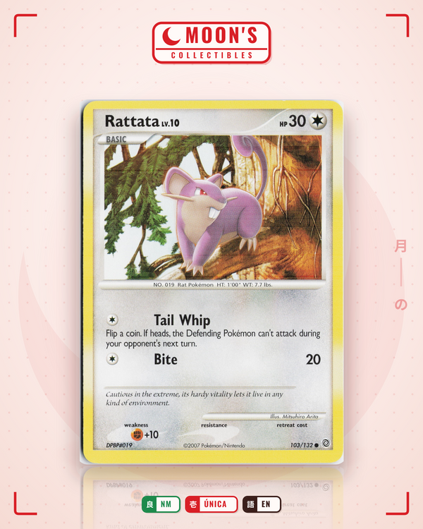 Carta Pokémon Rattata · Secret Wonders #103/132 (NM) — pieza única en Moon's Collectibles México