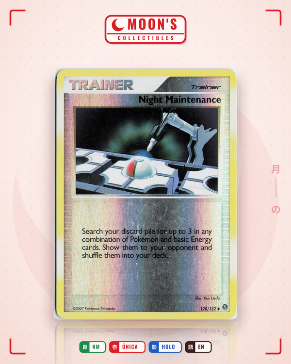 Carta Pokémon Night Maintenance · Secret Wonders #120/132 (NM) — pieza única en Moon's Collectibles México