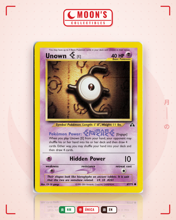 Carta Pokémon Unown [E] · Neo Discovery #67/75 (NM) — pieza única en Moon's Collectibles México
