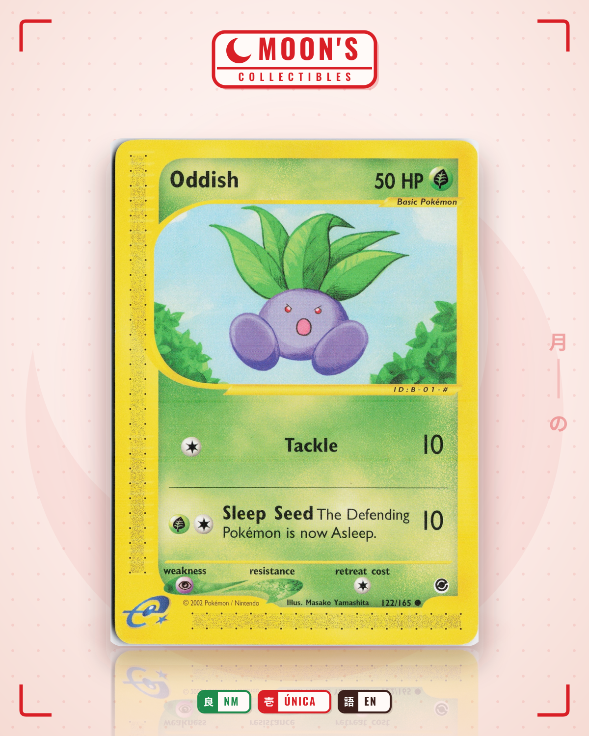 Carta Pokémon Oddish · Expedition Base Set #122/165 (NM) — pieza única en Moon's Collectibles México