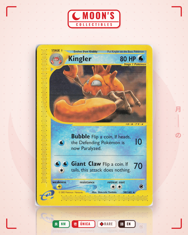 Carta Pokémon Kingler · Expedition Base Set #50/165 (NM) — pieza única en Moon's Collectibles México