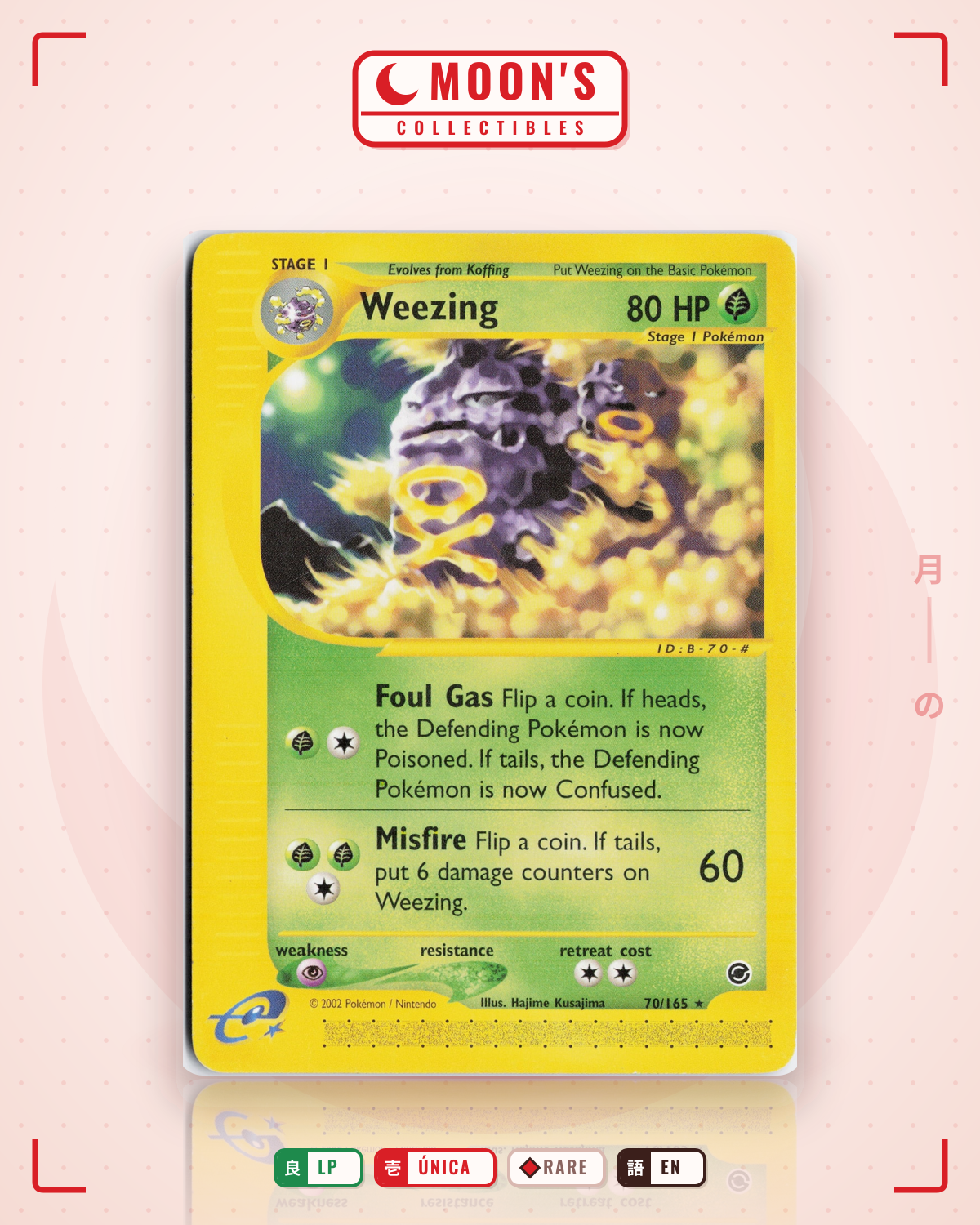 Carta Pokémon Weezing · Expedition Base Set #70/165 (LP) — pieza única en Moon's Collectibles México