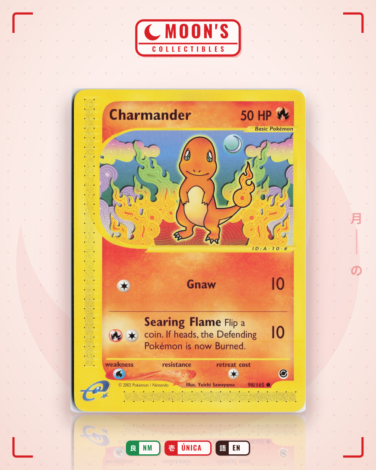 Carta Pokémon Charmander · Expedition Base Set #98/165 (NM) — pieza única en Moon's Collectibles México