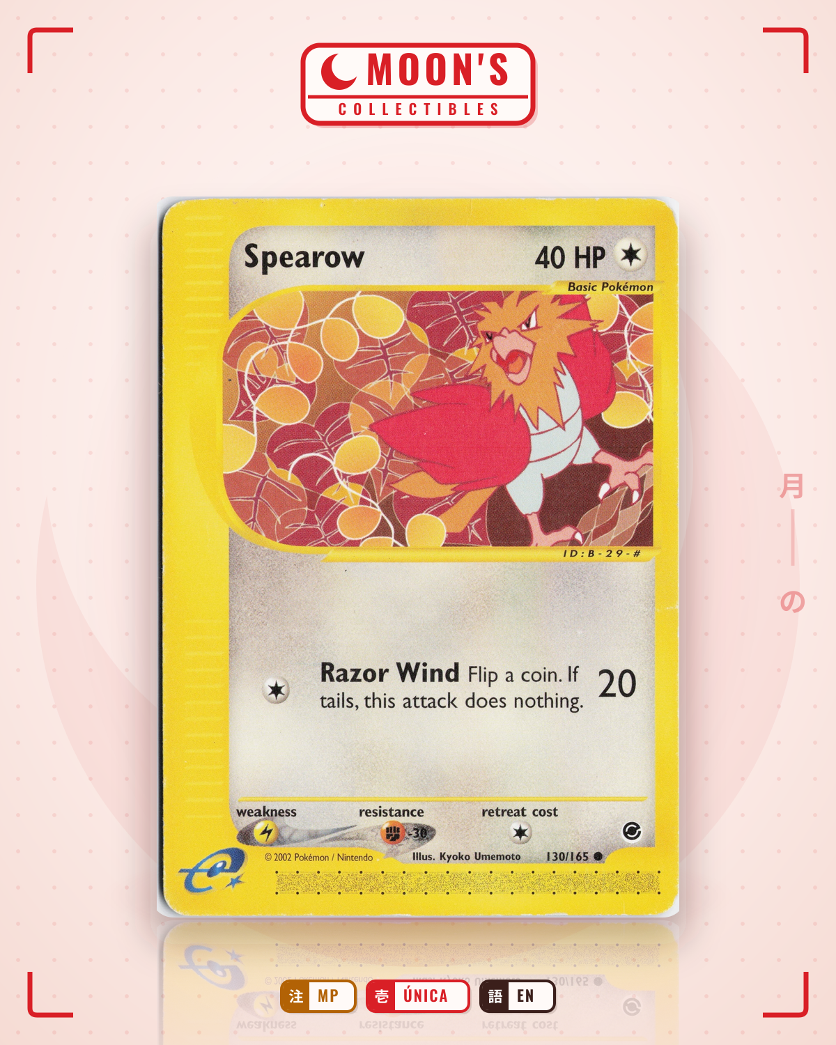 Carta Pokémon Spearow · Expedition Base Set #130/165 (MP) — pieza única en Moon's Collectibles México