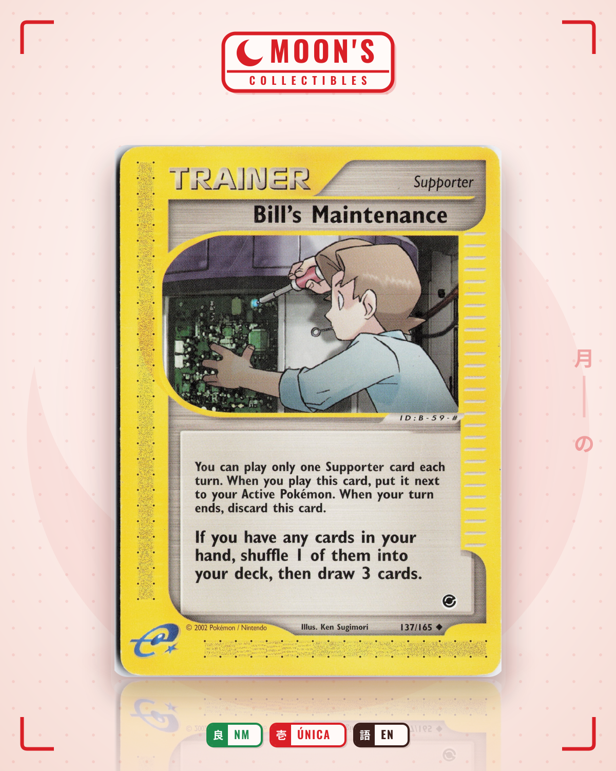 Carta Pokémon Bill's Maintenance · Expedition Base Set #137/165 (NM) — pieza única en Moon's Collectibles México