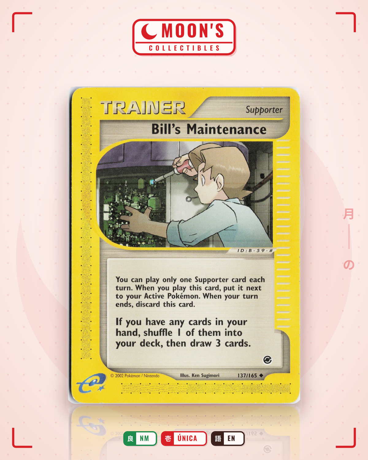 Carta Pokémon Bill's Maintenance · Expedition Base Set #137/165 (NM) — pieza única en Moon's Collectibles México