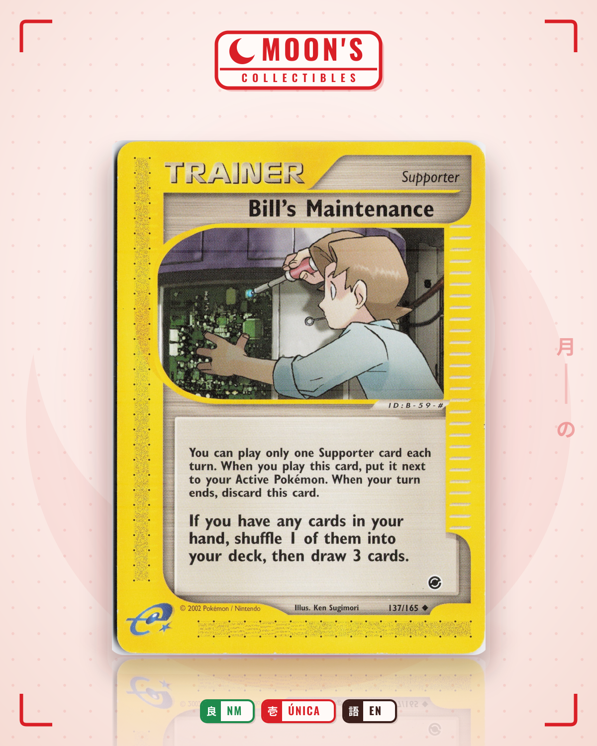 Carta Pokémon Bill's Maintenance · Expedition Base Set #137/165 (NM) — pieza única en Moon's Collectibles México