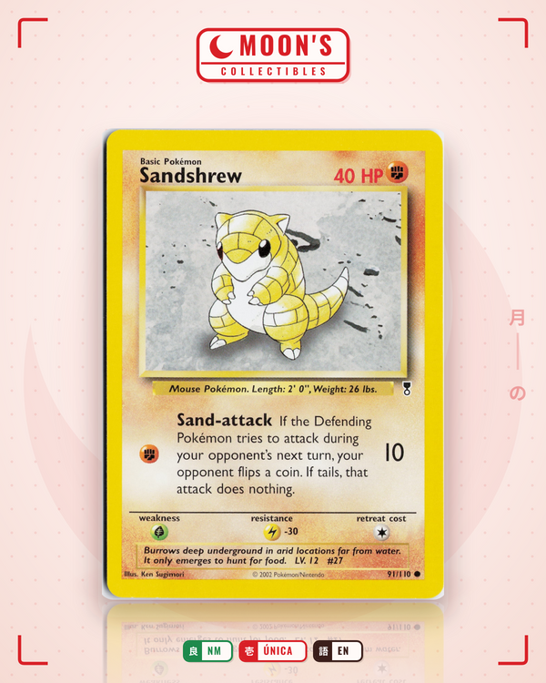 Carta Pokémon Sandshrew · Legendary Collection #91/110 (NM) — pieza única en Moon's Collectibles México